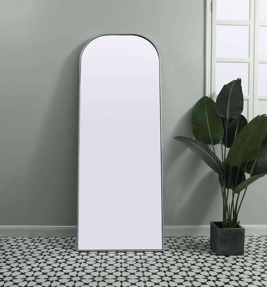 Elegant Furniture & Lighting - Blaire Metal Frame Arch Full Length Mirror 28x74 Inch in Silver - MR1FL2874SIL veiw 2
