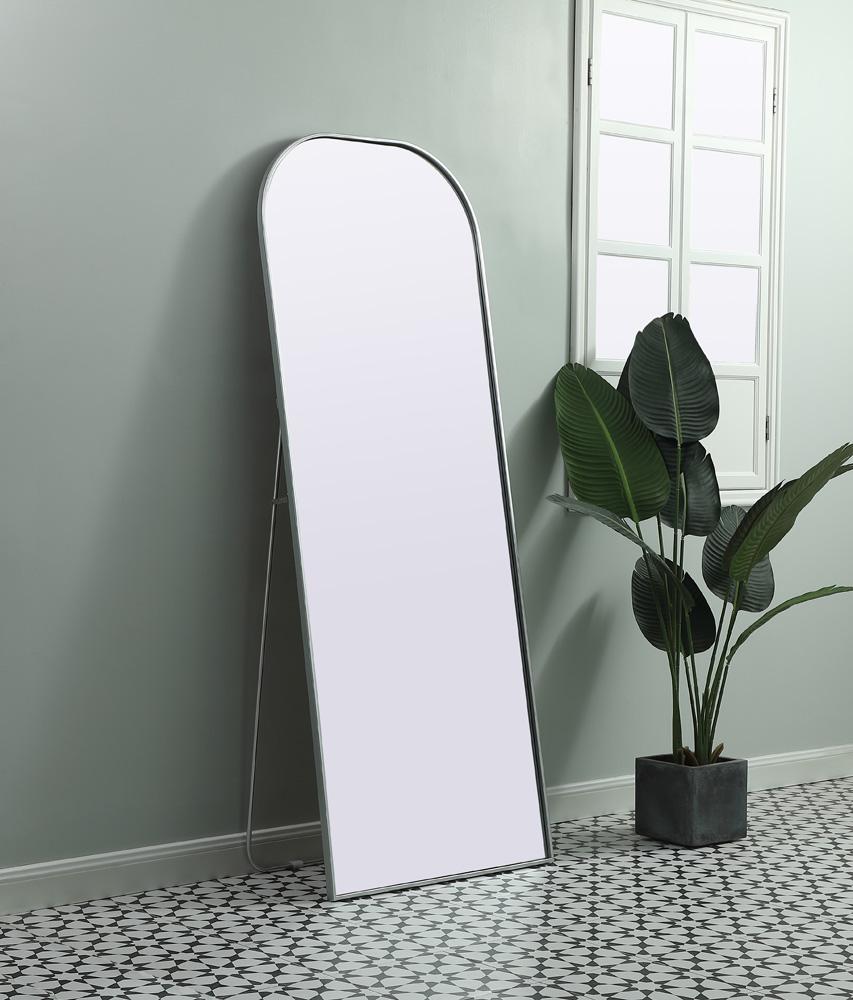 Elegant Furniture & Lighting - Blaire Metal Frame Arch Full Length Mirror 28x74 Inch in Silver - MR1FL2874SIL veiw 3