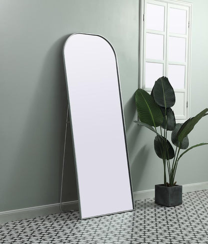 Elegant Furniture & Lighting - Blaire Metal Frame Arch Full Length Mirror 28x74 Inch in Silver - MR1FL2874SIL veiw 3