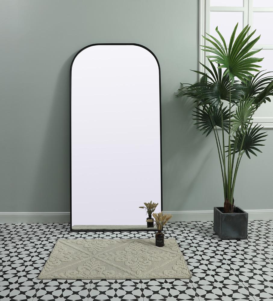 Elegant Furniture & Lighting - Blaire Metal Frame Arch Full Length Mirror 32x66 Inch in Black - MR1B3266BLK veiw 2