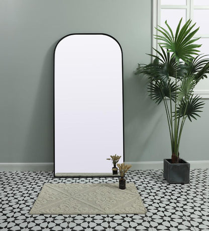 Elegant Furniture & Lighting - Blaire Metal Frame Arch Full Length Mirror 32x66 Inch in Black - MR1B3266BLK veiw 2