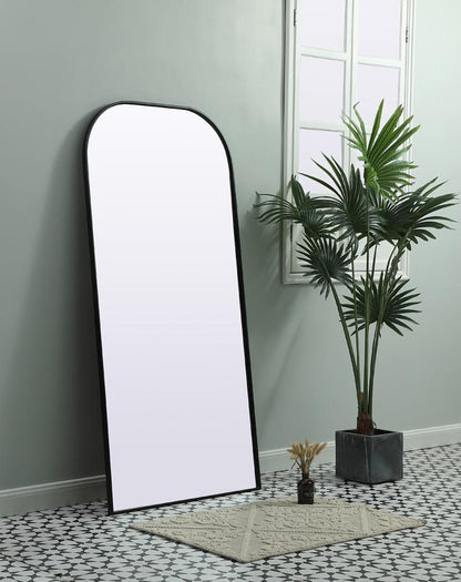Elegant Furniture & Lighting - Blaire Metal Frame Arch Full Length Mirror 32x66 Inch in Black - MR1B3266BLK veiw 3