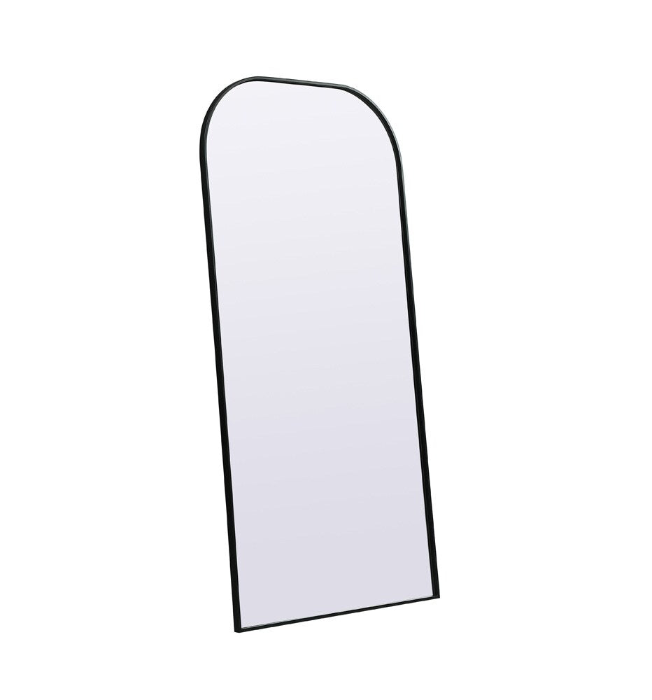 Elegant Furniture & Lighting - Blaire Metal Frame Arch Full Length Mirror 32x66 Inch in Black - MR1B3266BLK veiw 7