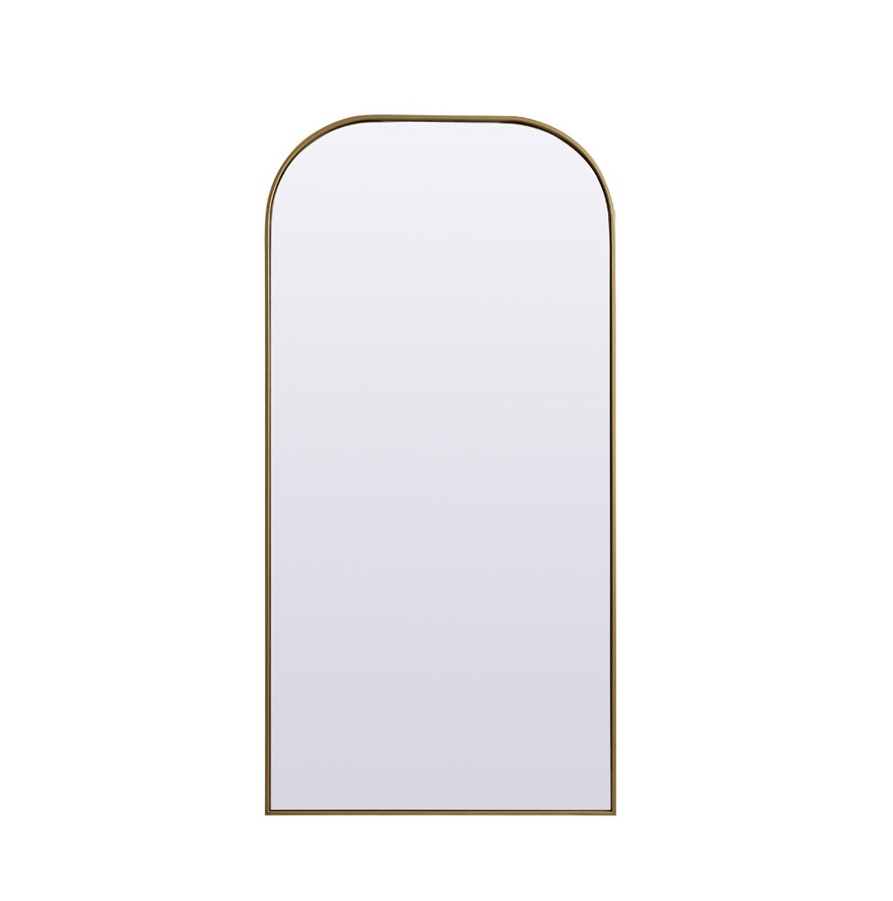 Elegant Furniture & Lighting - Blaire Metal Frame Arch Full Length Mirror 32x66 Inch in Brass - MR1B3266BRS veiw 1