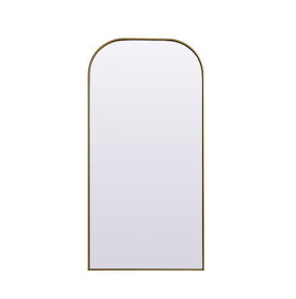 Elegant Furniture & Lighting - Blaire Metal Frame Arch Full Length Mirror 32x66 Inch in Brass - MR1B3266BRS veiw 1