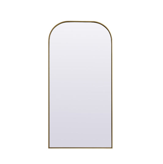 Elegant Furniture & Lighting - Blaire Metal Frame Arch Full Length Mirror 32x66 Inch in Brass - MR1B3266BRS veiw 1