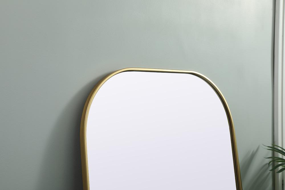 Elegant Furniture & Lighting - Blaire Metal Frame Arch Full Length Mirror 32x66 Inch in Brass - MR1B3266BRS veiw 6