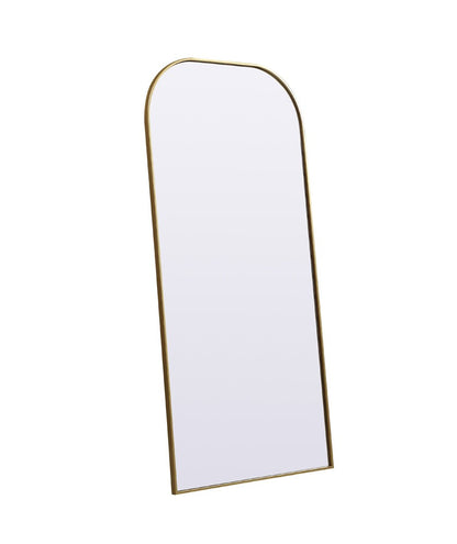 Elegant Furniture & Lighting - Blaire Metal Frame Arch Full Length Mirror 32x66 Inch in Brass - MR1B3266BRS veiw 7