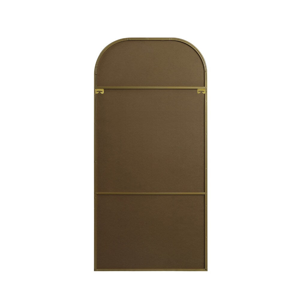 Elegant Furniture & Lighting - Blaire Metal Frame Arch Full Length Mirror 32x66 Inch in Brass - MR1B3266BRS veiw 8
