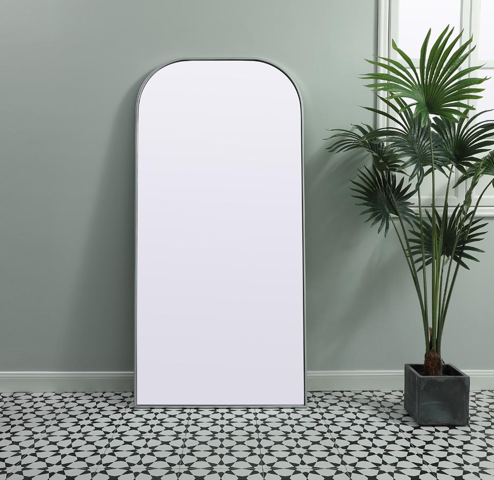 Elegant Furniture & Lighting - Blaire Metal Frame Arch Full Length Mirror 32x66 Inch in Silver - MR1B3266SIL veiw 2