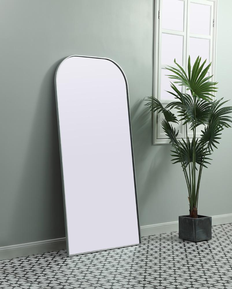 Elegant Furniture & Lighting - Blaire Metal Frame Arch Full Length Mirror 32x66 Inch in Silver - MR1B3266SIL veiw 3