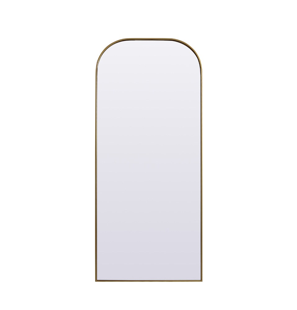 Elegant Furniture & Lighting - Blaire Metal Frame Arch Full Length Mirror 32x76 Inch in Brass - MR1B3276BRS veiw 1
