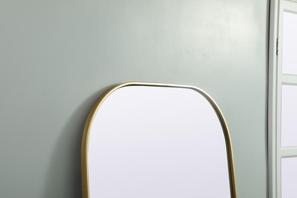 Elegant Furniture & Lighting - Blaire Metal Frame Arch Full Length Mirror 32x76 Inch in Brass - MR1B3276BRS veiw 6