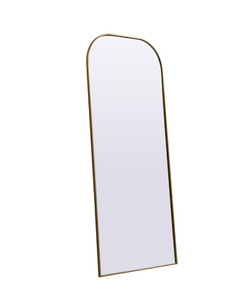 Elegant Furniture & Lighting - Blaire Metal Frame Arch Full Length Mirror 32x76 Inch in Brass - MR1B3276BRS veiw 7