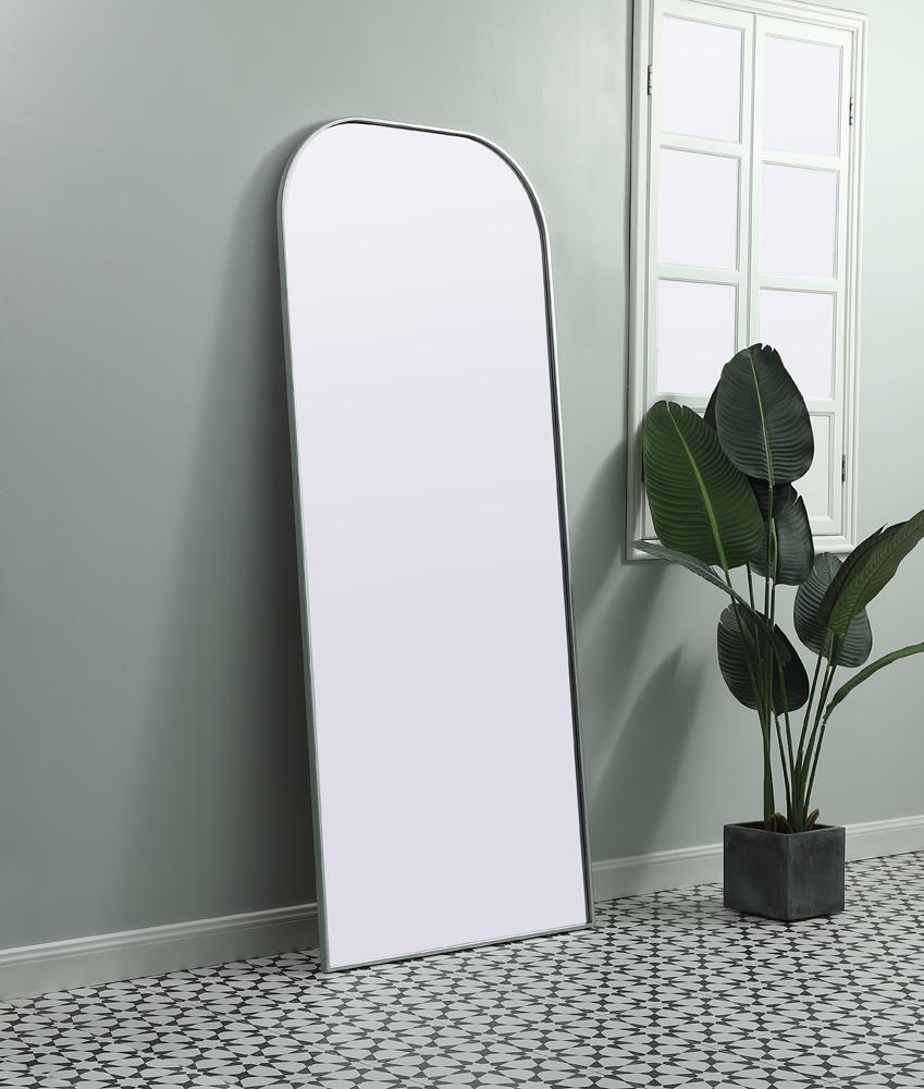 Elegant Furniture & Lighting - Blaire Metal Frame Arch Full Length Mirror 32x76 Inch in Silver - MR1B3276SIL veiw 3