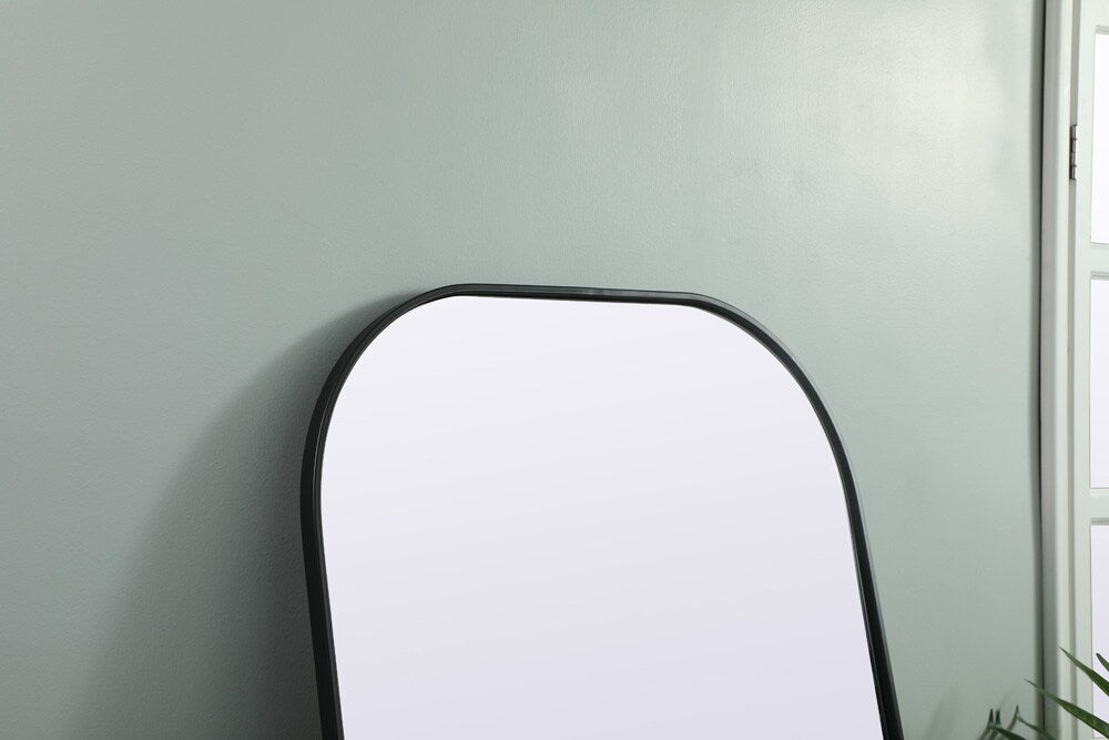 Elegant Furniture & Lighting - Blaire Metal Frame Arch Full Length Mirror 32x76 Inch in Black - MR1FL3276BLK veiw 6