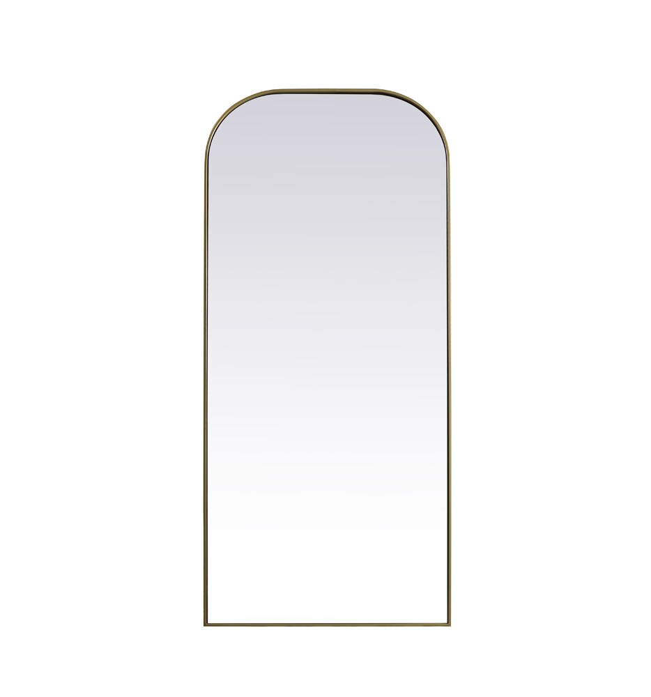 Elegant Furniture & Lighting - Blaire Metal Frame Arch Full Length Mirror 32x76 Inch in Brass - MR1FL3276BRS veiw 1