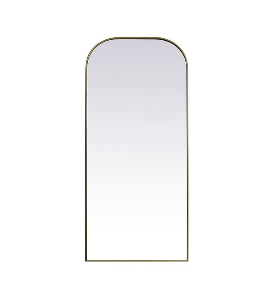Elegant Furniture & Lighting - Blaire Metal Frame Arch Full Length Mirror 32x76 Inch in Brass - MR1FL3276BRS veiw 1