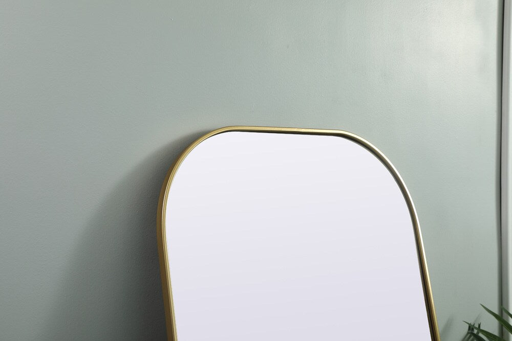 Elegant Furniture & Lighting - Blaire Metal Frame Arch Full Length Mirror 32x76 Inch in Brass - MR1FL3276BRS veiw 6