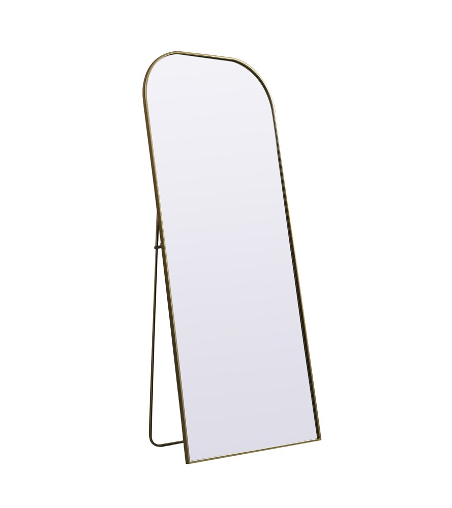 Elegant Furniture & Lighting - Blaire Metal Frame Arch Full Length Mirror 32x76 Inch in Brass - MR1FL3276BRS veiw 7