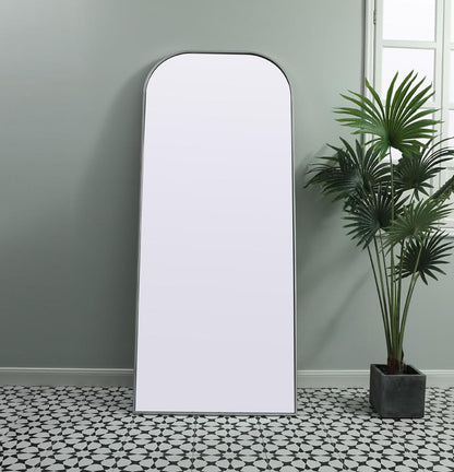 Elegant Furniture & Lighting - Blaire Metal Frame Arch Full Length Mirror 32x76 Inch in Silver - MR1FL3276SIL veiw 2