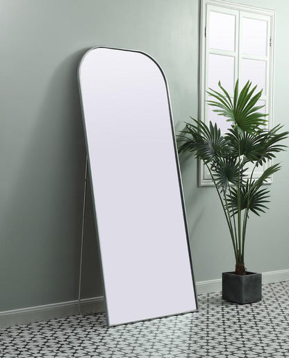 Elegant Furniture & Lighting - Blaire Metal Frame Arch Full Length Mirror 32x76 Inch in Silver - MR1FL3276SIL veiw 3