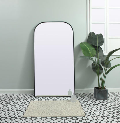 Elegant Furniture & Lighting - Blaire Metal Frame Arch Full Length Mirror 35x66 Inch in Black - MR1B3566BLK veiw 2
