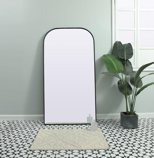 Elegant Furniture & Lighting - Blaire Metal Frame Arch Full Length Mirror 35x66 Inch in Black - MR1B3566BLK veiw 2