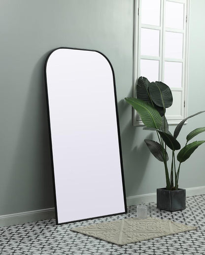 Elegant Furniture & Lighting - Blaire Metal Frame Arch Full Length Mirror 35x66 Inch in Black - MR1B3566BLK veiw 3