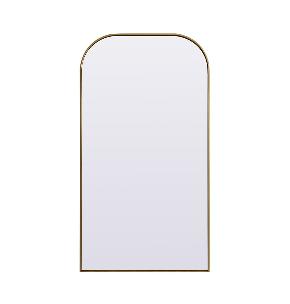 Elegant Furniture & Lighting - Blaire Metal Frame Arch Full Length Mirror 35x66 Inch in Brass - MR1B3566BRS veiw 1