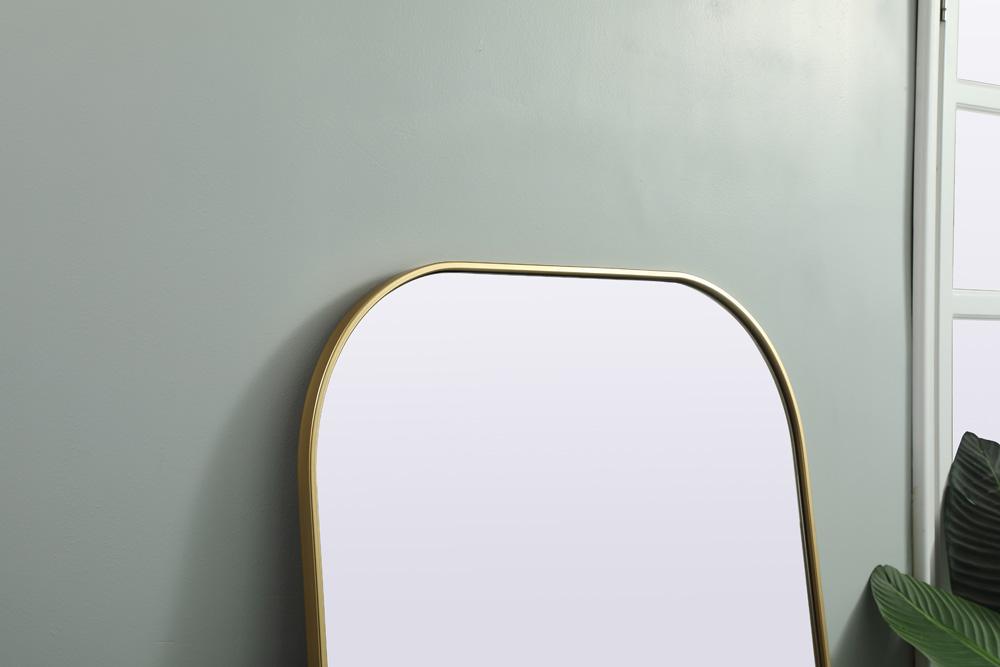 Elegant Furniture & Lighting - Blaire Metal Frame Arch Full Length Mirror 35x66 Inch in Brass - MR1B3566BRS veiw 6