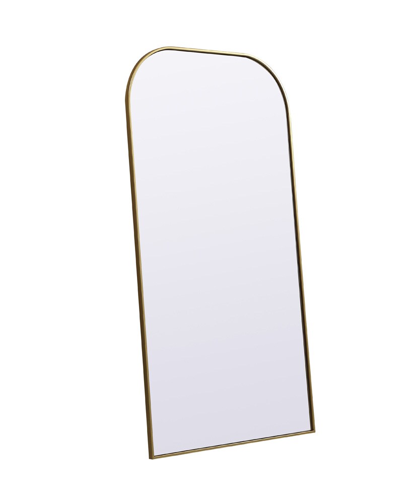 Elegant Furniture & Lighting - Blaire Metal Frame Arch Full Length Mirror 35x66 Inch in Brass - MR1B3566BRS veiw 7