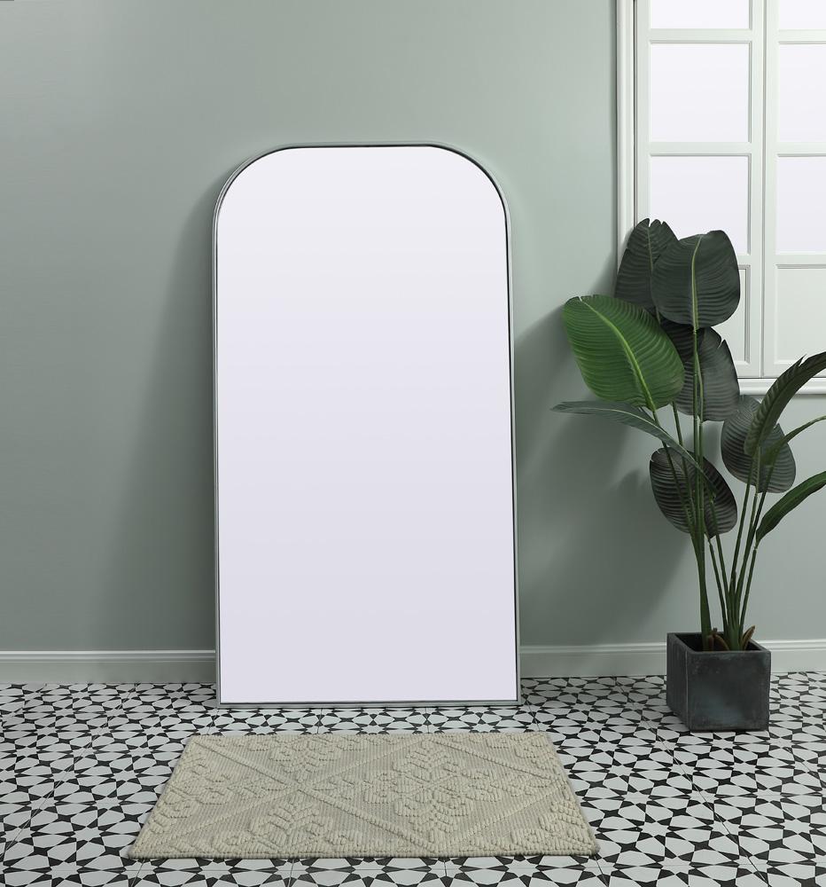 Elegant Furniture & Lighting - Blaire Metal Frame Arch Full Length Mirror 35x66 Inch in Silver - MR1B3566SIL veiw 2