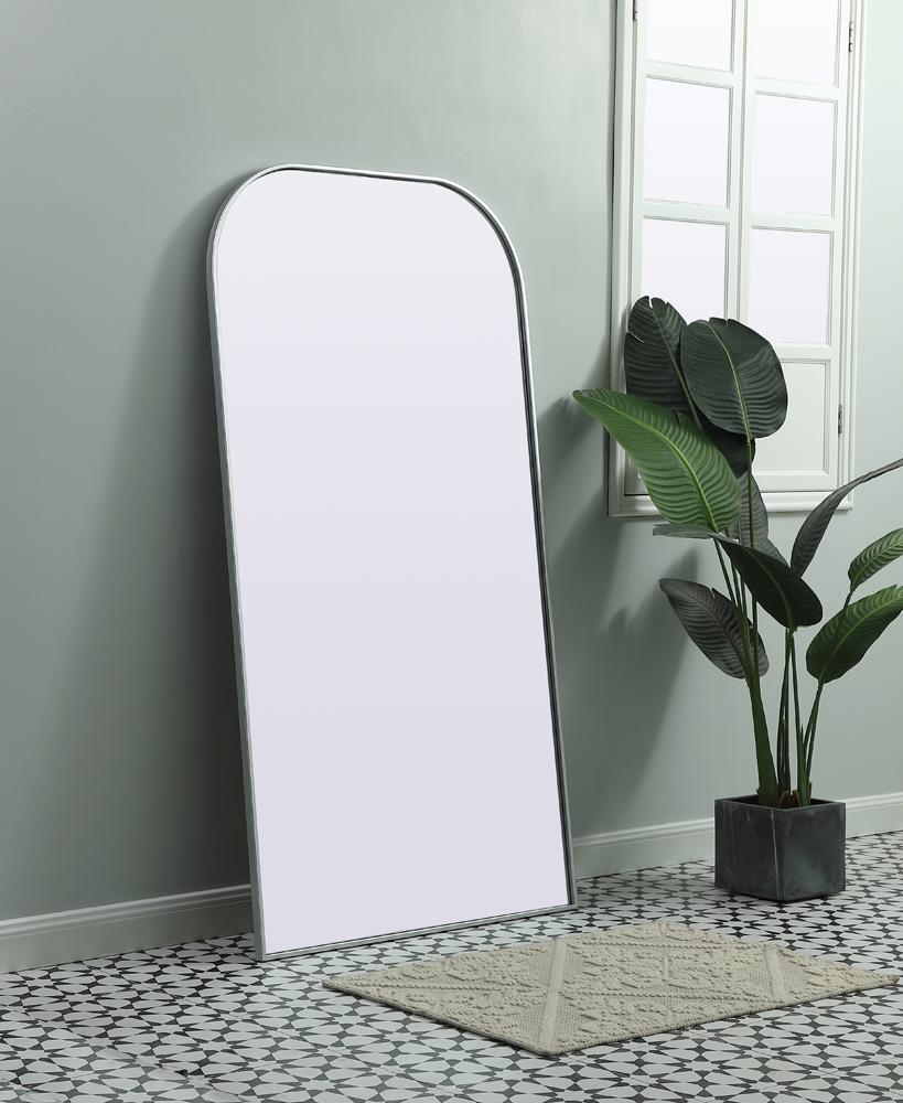 Elegant Furniture & Lighting - Blaire Metal Frame Arch Full Length Mirror 35x66 Inch in Silver - MR1B3566SIL veiw 3