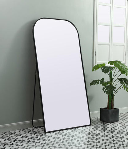 Elegant Furniture & Lighting - Blaire Metal Frame Arch Full Length Mirror 35x66 Inch in Black - MR1FL3566BLK veiw 3