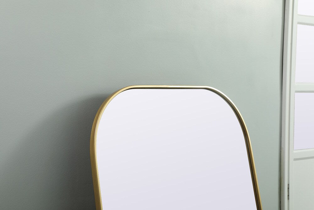 Elegant Furniture & Lighting - Blaire Metal Frame Arch Full Length Mirror 35x66 Inch in Brass - MR1FL3566BRS veiw 6