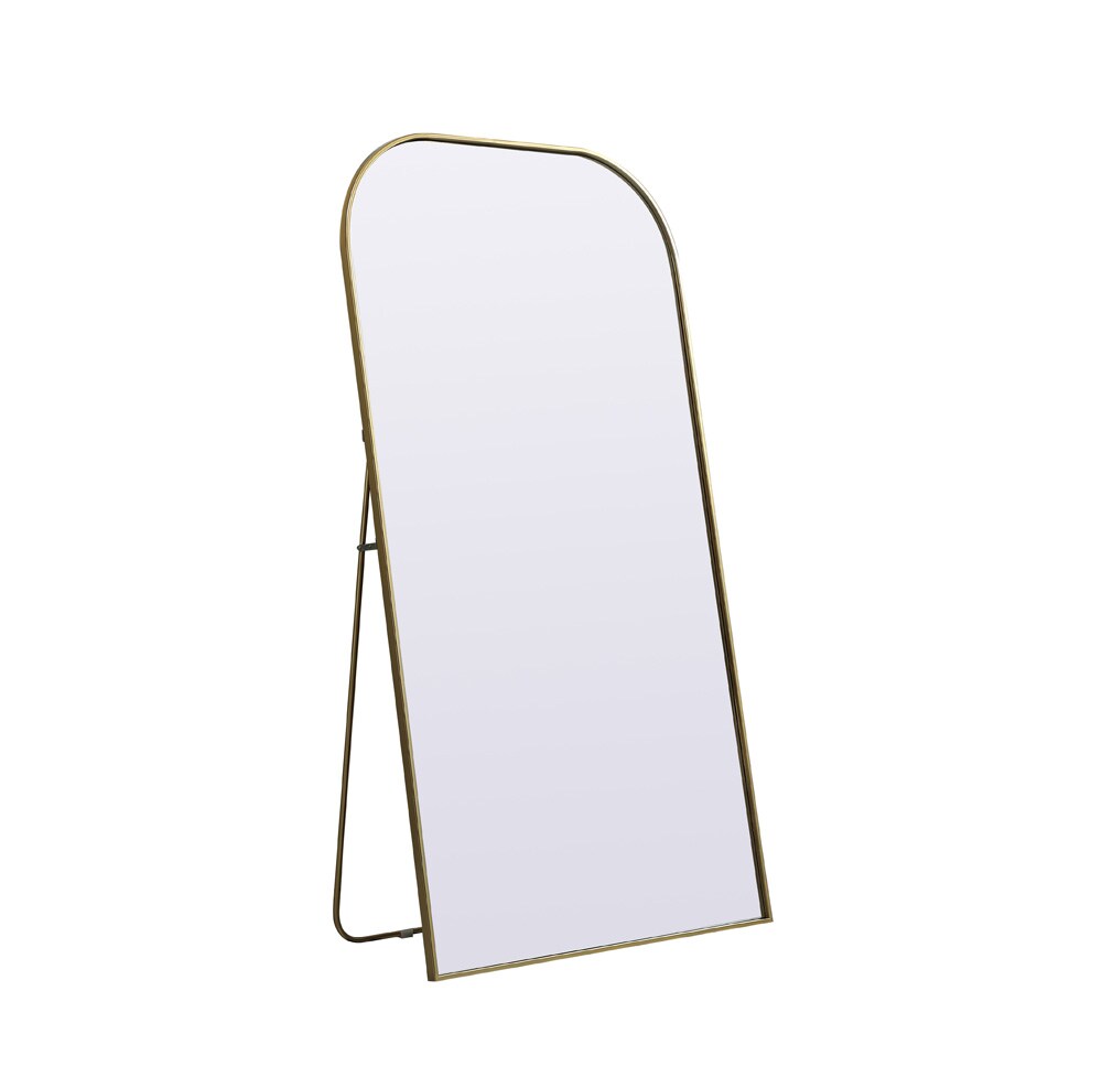Elegant Furniture & Lighting - Blaire Metal Frame Arch Full Length Mirror 35x66 Inch in Brass - MR1FL3566BRS veiw 7