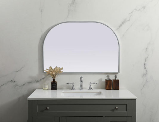 Elegant Furniture & Lighting - Blaire Metal Frame Arch Mirror 36x24 Inch in Silver - MR1B3624SIL veiw 2