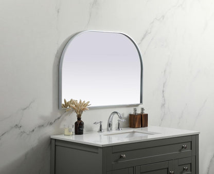 Elegant Furniture & Lighting - Blaire Metal Frame Arch Mirror 36x24 Inch in Silver - MR1B3624SIL veiw 3