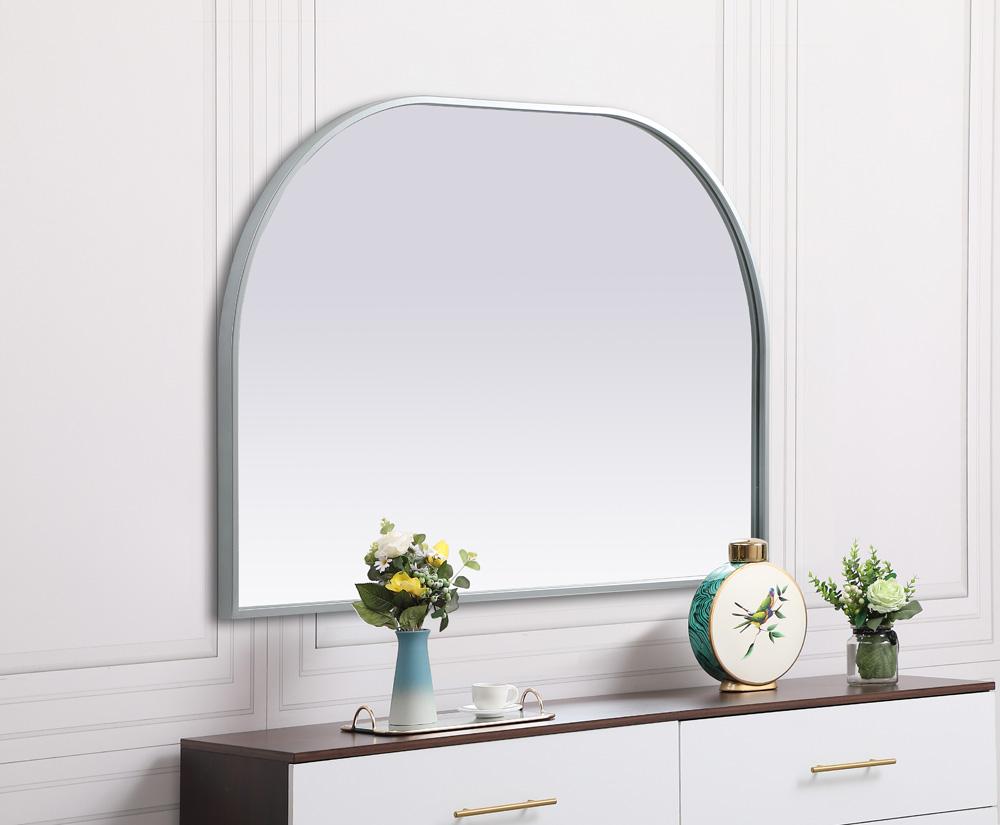 Elegant Furniture & Lighting - Blaire Metal Frame Arch Mirror 36x24 Inch in Silver - MR1B3624SIL veiw 5