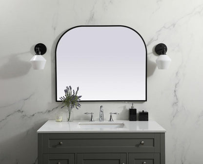 Elegant Furniture & Lighting - Blaire Metal Frame Arch Mirror 36x30 Inch in Black - MR1B3630BLK veiw 2