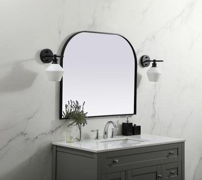Elegant Furniture & Lighting - Blaire Metal Frame Arch Mirror 36x30 Inch in Black - MR1B3630BLK veiw 3