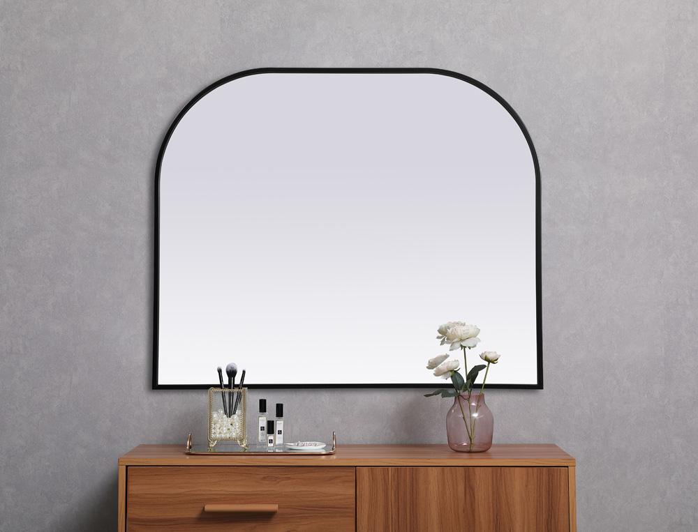 Elegant Furniture & Lighting - Blaire Metal Frame Arch Mirror 36x30 Inch in Black - MR1B3630BLK veiw 4
