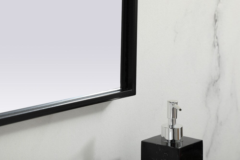 Elegant Furniture & Lighting - Blaire Metal Frame Arch Mirror 36x30 Inch in Black - MR1B3630BLK veiw 7