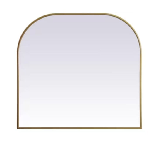 Elegant Furniture & Lighting - Blaire Metal Frame Arch Mirror 36x34 Inch in Brass - MR1B3634BRS veiw 1