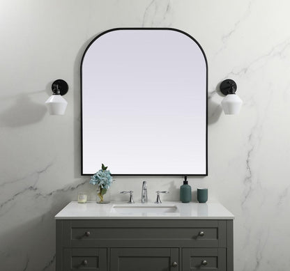 Elegant Furniture & Lighting - Blaire Metal Frame Arch Mirror 36x42 Inch in Black - MR1B3642BLK veiw 2