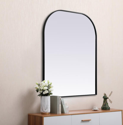 Elegant Furniture & Lighting - Blaire Metal Frame Arch Mirror 36x42 Inch in Black - MR1B3642BLK veiw 5