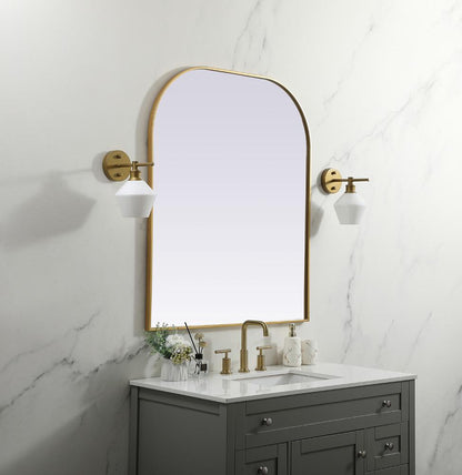 Elegant Furniture & Lighting - Blaire Metal Frame Arch Mirror 36x42 Inch in Brass - MR1B3642BRS veiw 4