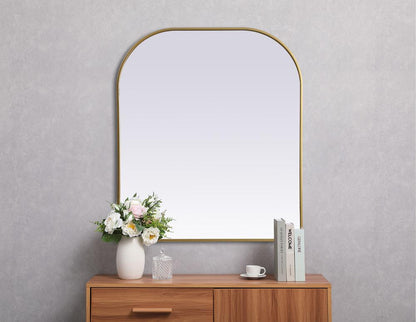 Elegant Furniture & Lighting - Blaire Metal Frame Arch Mirror 36x42 Inch in Brass - MR1B3642BRS veiw 6