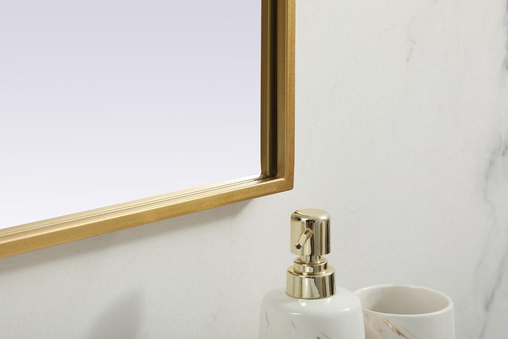 Elegant Furniture & Lighting - Blaire Metal Frame Arch Mirror 36x42 Inch in Brass - MR1B3642BRS veiw 12